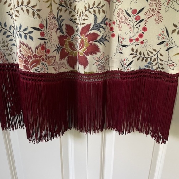 Zara burgundy kimono with fringe- L-XL - Picture 8 of 9